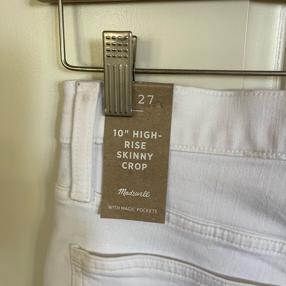 Madewell 10” High Rise Skinny Crop White Button-Front Denim Jeans 27 - Picture 5 of 9